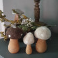 Preview: Pilz mit weißen Punkte Holz Wolle Filz - big